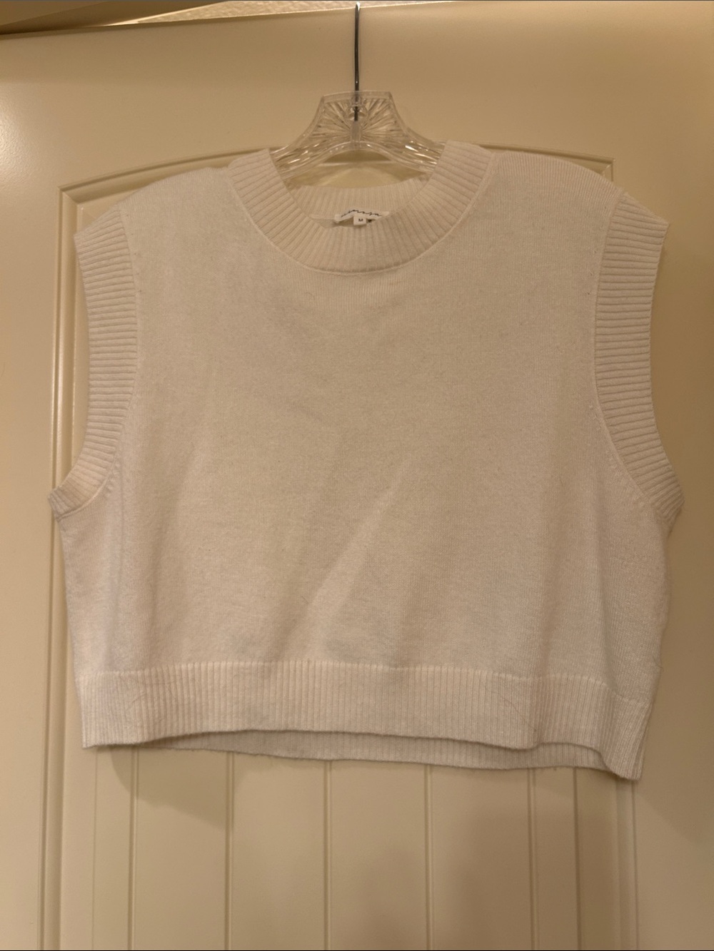 Mimosa Cream Sleeveless Cropped Knit Sweater
